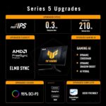 VG27AQL5A ASUS TUF Gaming Series 5 - VG27AQL5A Gaming Monitor – 27-inch, QHD(2560x1440), 210Hz(OC), Fast IPS, ELMB SYNC, 0.3ms GTG (min.), Stereo speaker, DisplayWidget Center, Gaming AI, Height Adjustment