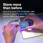 CT2000X10SSD9-02 CRUCIAL X10 EXTERNAL SSD 2TB 2100MB/S Crucial X10 2TB Portable SSD – 2100MB/s USB 3.2 Gen 2x2 External Drive, IP65 Water & Dust Resistant, Drop-Safe 3m, Ultra-Compact Rugged Storage for  Windows/Mac/Android/iPad/PC/Linux | NAVY BLUE ~ CT2000X10SSD9