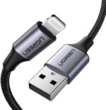 UGREEN MFi Certified Lightning to USB-A Cable 2M (Black) – Fast 5V/2.4A Charging, 480Mbps Sync Speed, Aluminum Alloy Housing, Nylon Braided Design for iPhone, iPad & iPod - Image 2