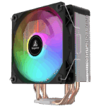 Segotep FI4 Digital Black Air Cooler with 4 Copper Heat Pipes, 120mm PWM ARGB Fan, Detachable Real-Time CPU Status Display, 180W TDP Cooling for Intel LGA1700 & AMD AM5 Systems - Image 5