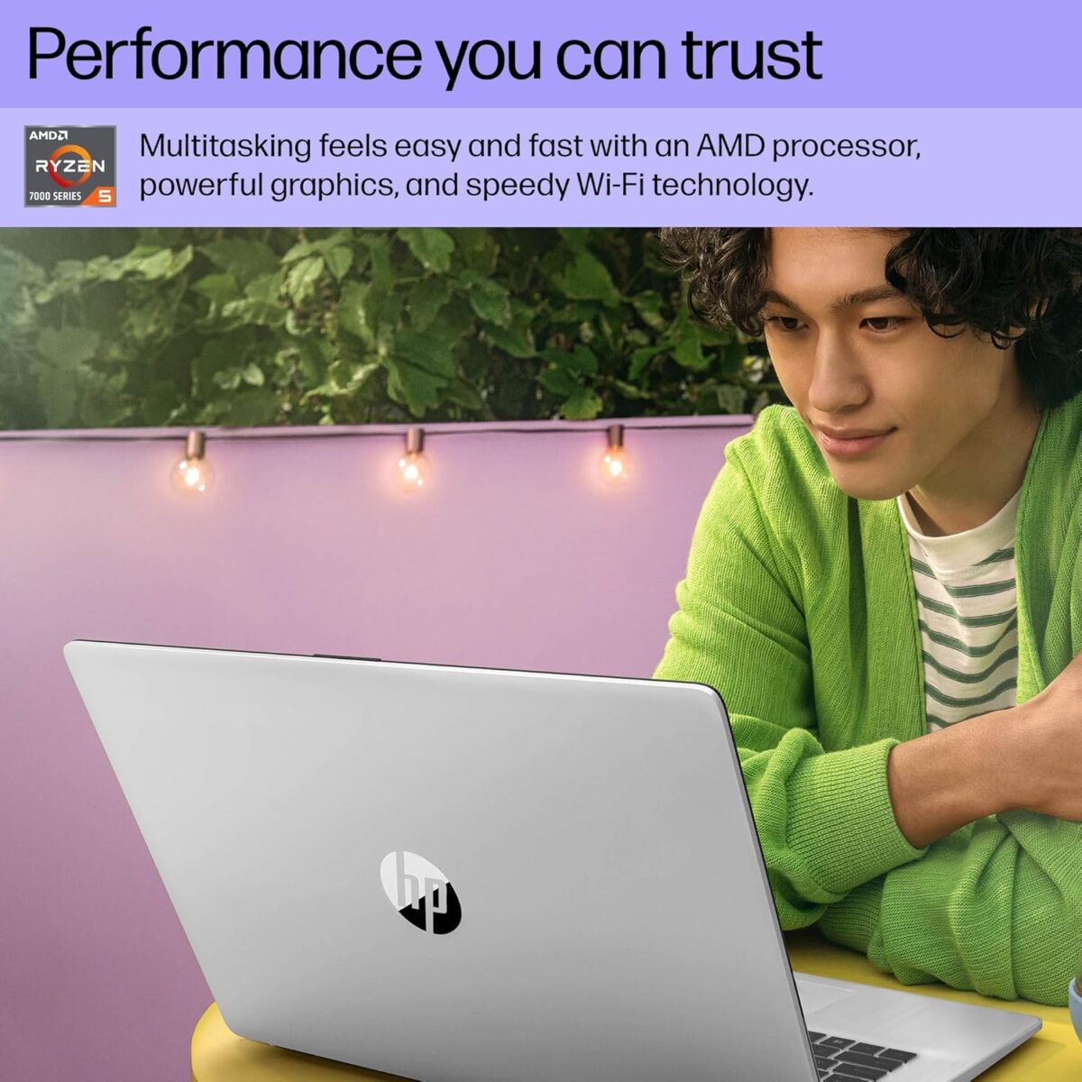 HP 17-cp3155cl 17.3" Notebook – AMD Ryzen 5 7430U 6-Core, 16GB DDR4, 1TB PCIe NVMe SSD, AMD Radeon Graphics, HD+ Touch, Wi-Fi 6, Bluetooth 5.4, Windows 11 Home
