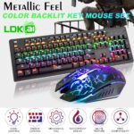 G100-MECHANICAL-SET SET G100 MECHANICAL LUMINOUS MOUSE AND KEYBOARD RGB LDK.ai G100 Wired Gaming Keyboard & Mouse Set — 104-Key Blue Switch Mechanical Keyboard With 6-Color Breathing Backlight, USB Interface, 3-Key Gaming Mouse | BLACK