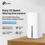 TP-Link Archer NX200 5G AX1800 Dual-Band Gigabit Router with WiFi 6, 4.67 Gbps 5G Speeds, EasyMesh Support, SIM-Based Plug and Play Connectivity, WAN Backup, Whole-Home Coverage