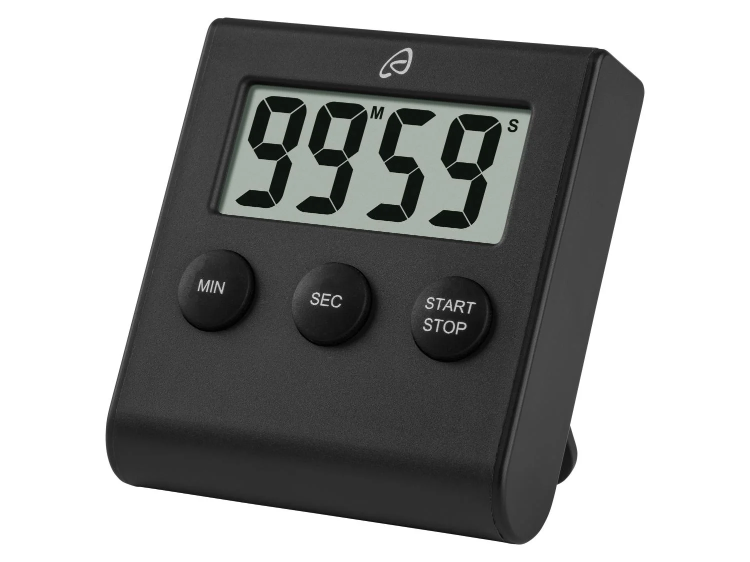 AURIOL Basic Digital Stop Watch Kitchen Timer with Large LCD Display, Portable Plastic Design, Interval Timing Function, Includes Battery – Black