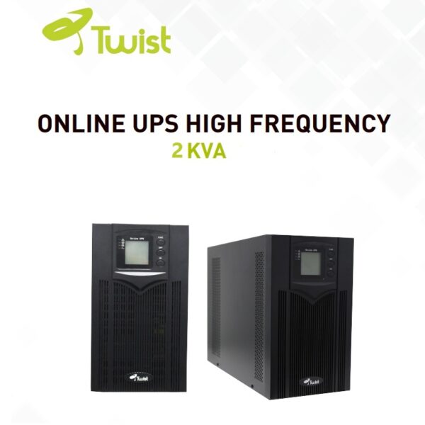 TWIST Online High-Frequency UPS 2KVA | True Sine Wave | Dual Conversion | LCD Display | Advanced PFC | 1800W Output | Surge, Overload & Generator Compatible Power Protection