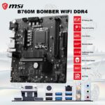 911-7D90-064 MSI B760M BOMBER WIFI DDR4 MOTHERBOARD MSI B760M Bomber WiFi DDR4 mATX Motherboard , Supports Intel Core 14th/13th/12th Gen , PCIe 4.0 , Wi-Fi 6E ,2.5G LAN , Dual M.2 Gen4 , HDMI DP VGA , Audio Boost , RGB Sync
