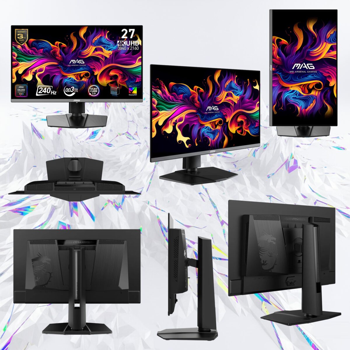 MAG 272UP QD-OLED X24 MSI MAG 272UP QD-OLED X24 MSI MAG 272UP QD-OLED X24 26.5-inch 4K UHD Gaming Monitor – 240Hz, 0.03ms GtG, 4th-Gen QD-OLED Panel, AMD Adaptive-Sync, HDR True Black 400, ClearMR 13000, OLED Care 2.0, HDMI 2.1 , 4-Way Adjustable Stand