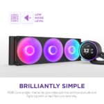 RL-KR36E-B2 NZXT KRAKEN ELITE 360 RGB V2- 360MM AIO LIQUID COOLER W/ DISPLAY AND RGB CORE FAN-SINGLE Frame - Black NZXT Kraken Elite 360 RGB 360mm AIO Liquid CPU Cooler With 2.72" IPS LCD Display, Turbine Pump, RGB Core Fans, Copper Cold Plate & Intel/AMD Compatibility | BLACK