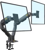NB-H100-FP NB H100 FP Swivel 22-35" Monitor Monitor Desk Mount NB G55  Dual Monitor Arm For 27″–34″ Screens , 16KG Load Per Arm , Full Motion 360° Rotation, ±90° Swivel, +15°/-60° Tilt , Gas Spring Height Adjustment , C-Clamp & Grommet Mount With Cable Management 