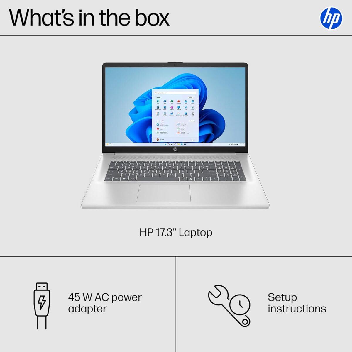 HP 17-cp3155cl 17.3" Notebook – AMD Ryzen 5 7430U 6-Core, 16GB DDR4, 1TB PCIe NVMe SSD, AMD Radeon Graphics, HD+ Touch, Wi-Fi 6, Bluetooth 5.4, Windows 11 Home