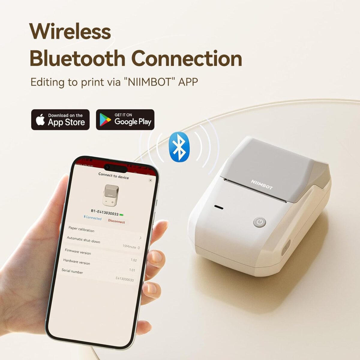 NIIMBOT-B1-GREY NIIMBOT B1 SMART LABEL PRINTER BLUETOOTH GREY NIIMBOT B1 Bluetooth Thermal Label Maker – 2" Portable Sticker Printer, 203DPI Resolution, Ink-Free Printing, Excel Batch Labels, iOS Android Windows Compatible, For Home Office Small Business | GREY 