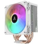 Segotep F16 ARGB CPU Air Cooler with 6×6mm Copper Heat Pipes, Detachable Digital Display, 120mm Hydraulic Bearing Fan, 155mm Tower Height, Intel LGA/AMD AM4/AM5 Compatible | White - Image 2