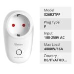 SONOFF-S26R2-TPF SONOFF S26R2 TPF WIFI SMART PLUG Sonoff S26R2 WiFi Smart Socket EU Standard — Automate Devices Instantly, Remote App Control, 16A Heavy-Duty Load, Timers, Smart Scenes, Group Control, Voice Assistant Compatibility | S26R2TPF-DE