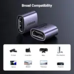 UGREEN-HD159-90592 UGREEN HDMI EXTENDER HDMI TO HDMI 8K UGREEN 8K HDMI Female To Female Extender Adapter –  HDMI 2.1, 8K@60Hz, HDR10+, 3D Support, Up To 10m Extension, Space Gray Aluminum Alloy Build | HD159 90592 