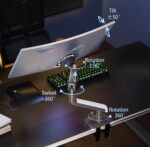 NB-A5 NB A5 Gaming Monitor Arm – Supports 27" to 50" NB A5 Gaming Monitor Arm For 27″–50″ For  Flat - Ultrawide - Curved Displays ; 18KG Max Load ; 360° Rotation ; Ergonomic Mechanical Spring Arm ; C-Clamp & Grommet Mount With Cable Management