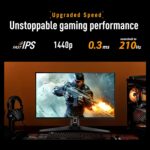 VG27AQL5A ASUS TUF Gaming Series 5 - VG27AQL5A Gaming Monitor – 27-inch, QHD(2560x1440), 210Hz(OC), Fast IPS, ELMB SYNC, 0.3ms GTG (min.), Stereo speaker, DisplayWidget Center, Gaming AI, Height Adjustment