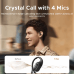 UGREEN FitBuds Black Open-Ear Wireless Earbuds with Bluetooth 6.0, Dual Connection, IPX5 Resistance, Metal-Silica Build, USB-C Fast Charging, Ambient-Aware Sports Design - Image 3