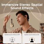 UGREEN FitBuds Black Open-Ear Wireless Earbuds with Bluetooth 6.0, Dual Connection, IPX5 Resistance, Metal-Silica Build, USB-C Fast Charging, Ambient-Aware Sports Design - Image 6