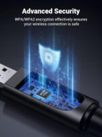 UGREEN-CM496-90339 UGREEN AC650 WIRELESS USB ADAPTER UGREEN USB 2.0 WiFi Adapter AC650 Dual-Band Wireless Dongle with 6dBi High-Gain Rotatable Antenna | 2.4GHz 200Mbps + 5GHz 433Mbps | 802.11ac for PC/Laptop Windows XP–11 | 90302