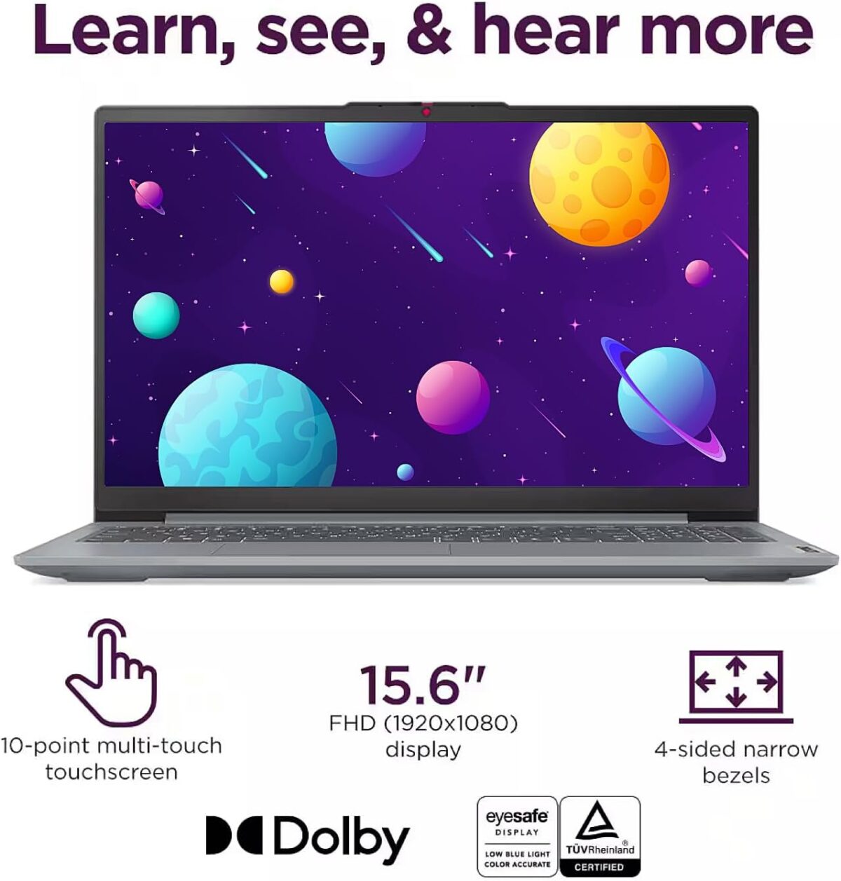 Lenovo IdeaPad Slim 3 15ABR8 15.6 Inch FHD IPS Touch Ryzen 7 5825U 16GB DDR4 512GB NVMe SSD Wi-Fi 6 Windows 11 Home Laptop