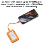 Seagate LaCie Rugged SSD4 2TB Portable SSD With USB 40Gbps Thunderbolt 5 Up To 4000MB/s IP54 Rugged Design USB-C Universal Compatibility