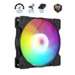 FAN-RGB-12CM FAN 12CM FOR CASE RGB MOLEX AsiaFox 120mm RGB PC Case Fan Black With Hydro Bearing 1200RPM 64CFM Airflow 24dBA Quiet Operation Molex 4 Pin Connector And 40000 Hour Lifespan