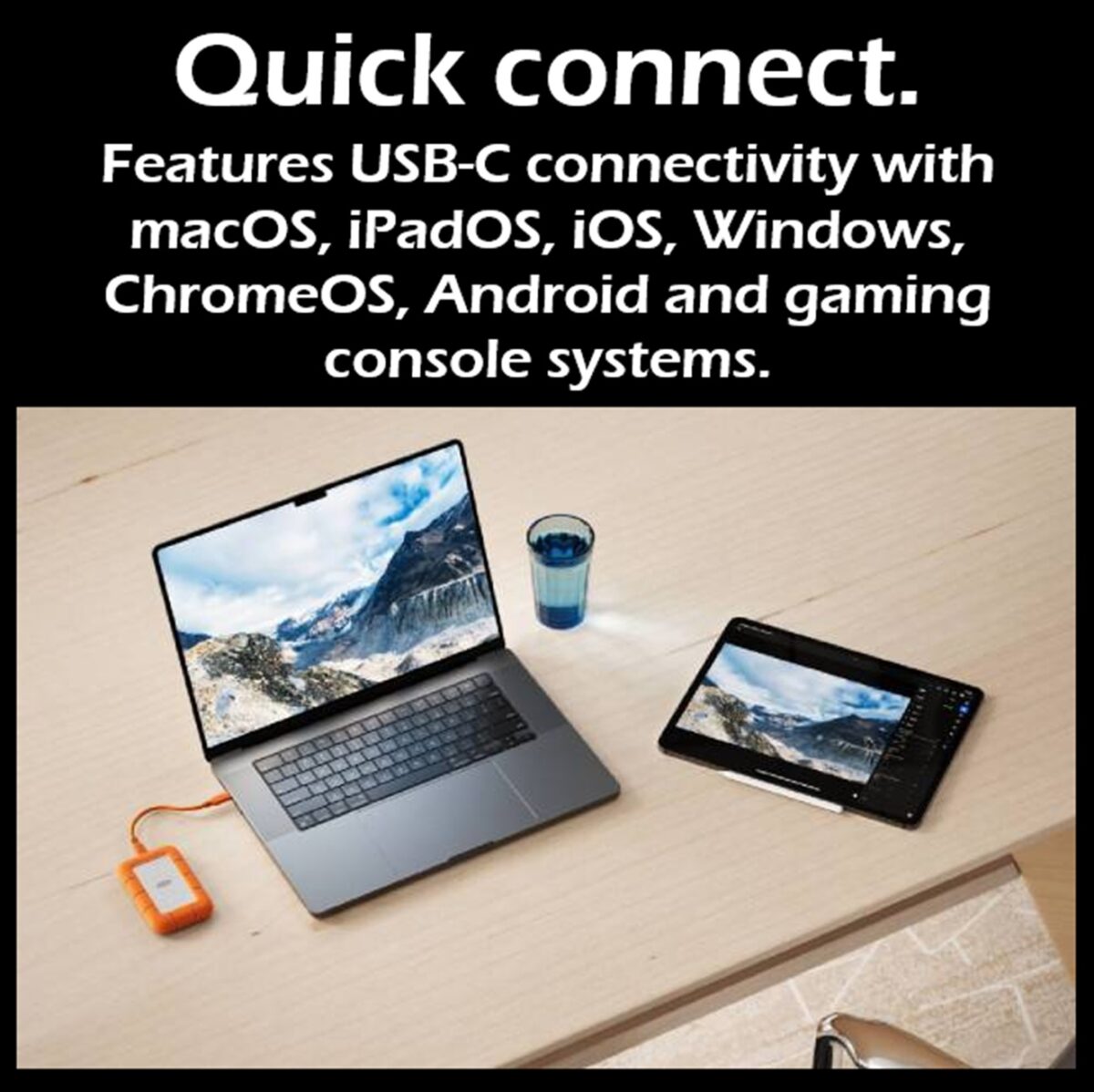 Seagate LaCie Rugged SSD4 2TB Portable SSD With USB 40Gbps Thunderbolt 5 Up To 4000MB/s IP54 Rugged Design USB-C Universal Compatibility