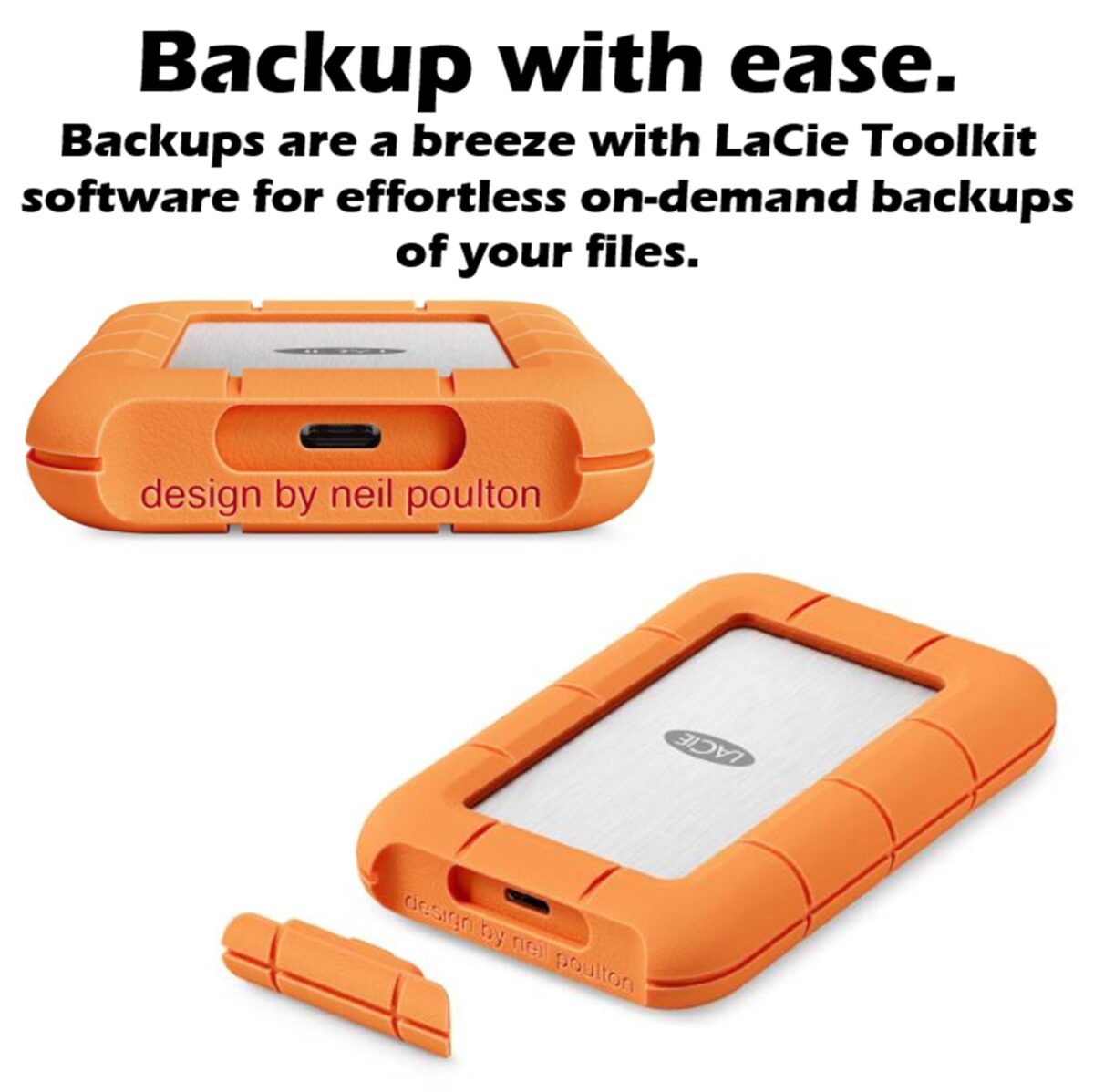 Seagate LaCie Rugged SSD4 2TB Portable SSD With USB 40Gbps Thunderbolt 5 Up To 4000MB/s IP54 Rugged Design USB-C Universal Compatibility