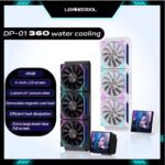 LOVINGCOOL DP-360-01 Liquid Cooler With 4.0-inch Magnetic Large Screen , 3x 120mm PWM ARGB 5V Fan With Infinity Mirror Design , 2600 RPM Pump Speed , 67 CFM , 26dBA | BLACK