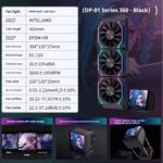 LOVINGCOOL DP-360-01 Liquid Cooler With 4.0-inch Magnetic Large Screen , 3x 120mm PWM ARGB 5V Fan With Infinity Mirror Design , 2600 RPM Pump Speed , 67 CFM , 26dBA | BLACK