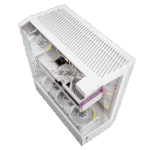 darkFlash DY460 ATX Full-Tower Gaming Case With 330° Full-View Tempered Glass, 4 ARGB Pre-Installed Fans, Dual-Chamber Layout, 400mm GPU Support, 360mm Radiator, USB-C | White - Image 3