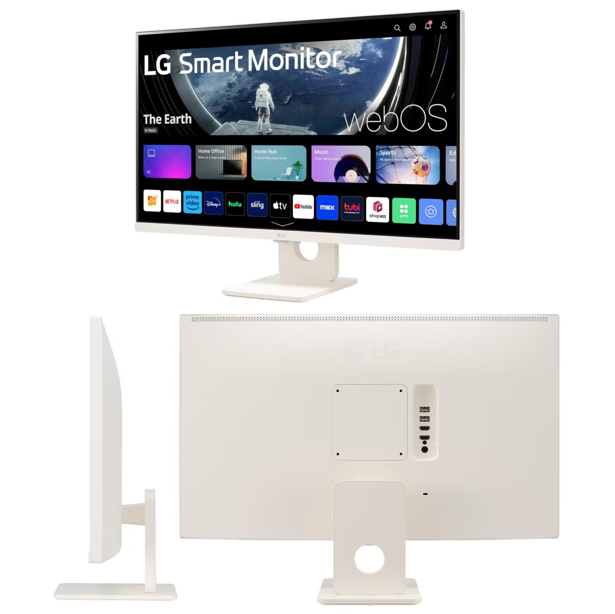 LG  27-Inch Smart FHD IPS Computer Monitor With webOS 23 , 100Hz, Built-in Speaker, sRGB 99%, Airplay, Bluetooth, Screen Share, AirPlay 2, Bluetooth, Remote Control | WHITE ~ 27U511SA-W
