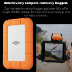 Seagate LaCie Rugged SSD4 2TB Portable SSD With USB 40Gbps Thunderbolt 5 Up To 4000MB/s IP54 Rugged Design USB-C Universal Compatibility