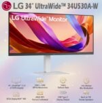 LG 34U530A-W 34-inch UltraWide WFHD (2560 x 1080) IPS Wide Computer Monitor, 100Hz, VESA DisplayHDR 400, HDMI, DisplayPort, USB Type-C, Tilt/Height/Swivel Stand, White
