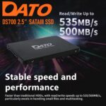 DS700SSDA-256GB DATO SSD DS700 SATA3 2.5" 535MB/s 256GB DATO DS700 256GB 2.5″ SATAIII SSD With 535MB/s Read, 500MB/s Write, Smart SLC Caching, Shock-Resistant Build, Low Power Use, Silent Operation, Lightweight Design, HDD Upgrade Ready | DS700SSDA-256GB