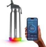 HIDRATESPARK-PROSTEE Hidrate Spark PRO Smart Water Bottle/Insulated Stainless Steel/Tracks Water Intake with Bl Hidrate Spark PRO Smart Water Bottle – Insulated Stainless Steel – Tracks Water Intake with Bluetooth, LED Glow Reminder When You Need to Drink – Straw Lid, 21oz, Brushed Steel