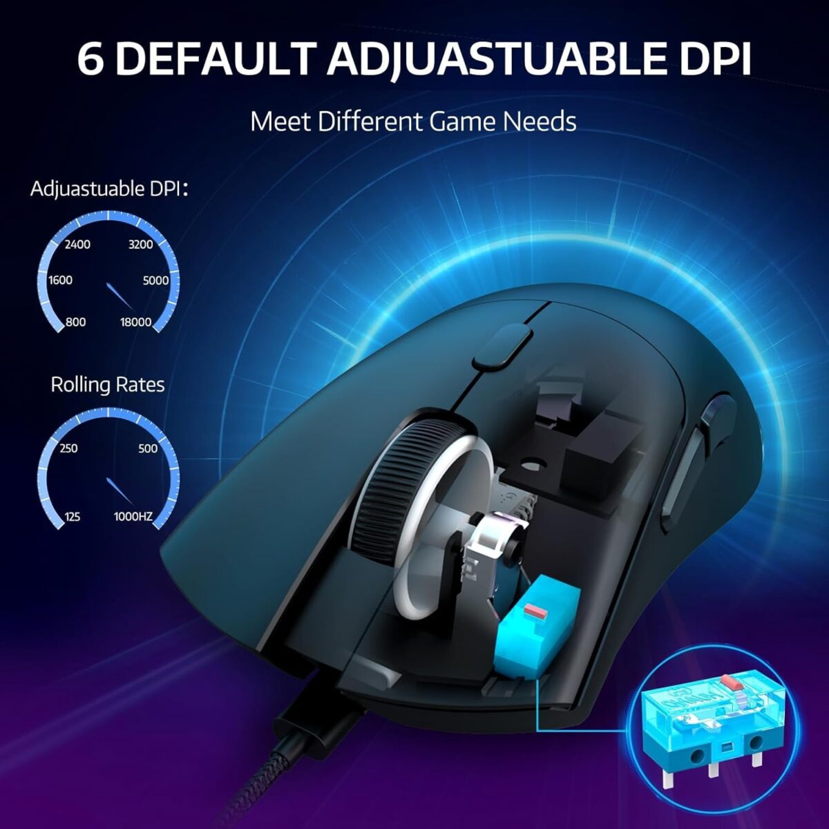 ATTACK SHARK R1 Wireless Gaming Mouse 59g Superlight, PixArt PAW3311 18,000 DPI Sensor, Tri-Mode Wired/2.4G/BT5.2, 65-Hour Battery, 1000Hz - Image 9