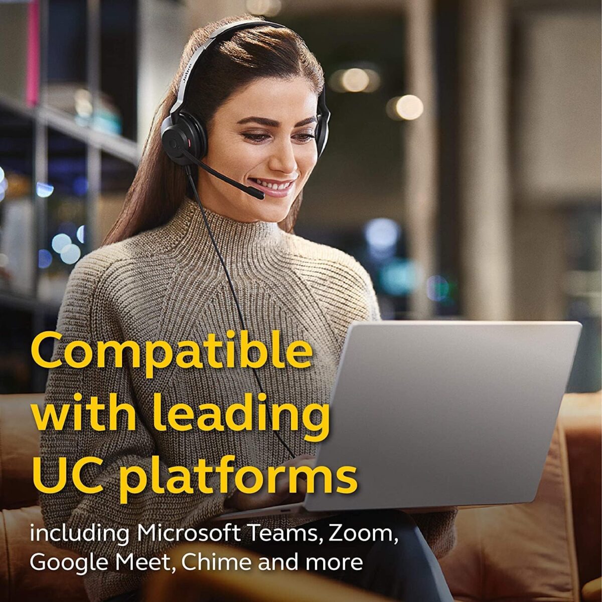 Jabra Evolve2 30 Wired Mono Professional Headset with Dual Microphones, Noise Isolation, Busylight, Memory Foam Ear Cushion, 28mm Speakers, Lightweight On-Ear Design - Image 6