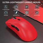 ATTACK SHARK R1 Wireless Gaming Mouse 59g Superlight, PixArt PAW3311 18,000 DPI Sensor, Tri-Mode Wired/2.4G/BT5.2, 65-Hour Battery, 1000Hz, Red - Image 3