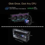 LOVINGCOOL DP-360-01 Liquid Cooler With 4.0-inch Magnetic Large Screen , 3x 120mm PWM ARGB 5V Fan With Infinity Mirror Design , 2600 RPM Pump Speed , 67 CFM , 26dBA | BLACK