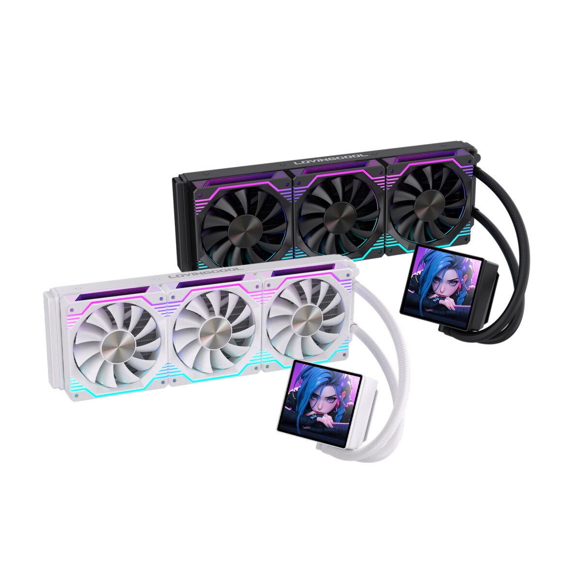 LOVINGCOOL DP-360-01 Liquid Cooler With 4.0-inch Magnetic Large Screen , 3x 120mm PWM ARGB 5V Fan With Infinity Mirror Design , 2600 RPM Pump Speed , 67 CFM , 26dBA | BLACK