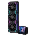 LOVINGCOOL DP-360-01 Liquid Cooler With 4.0-inch Magnetic Large Screen , 3x 120mm PWM ARGB 5V Fan With Infinity Mirror Design , 2600 RPM Pump Speed , 67 CFM , 26dBA | BLACK