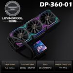 LOVINGCOOL DP-360-01 Liquid Cooler With 4.0-inch Magnetic Large Screen , 3x 120mm PWM ARGB 5V Fan With Infinity Mirror Design , 2600 RPM Pump Speed , 67 CFM , 26dBA | BLACK