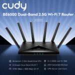 WR6500H CUDY BE6500 2.5G DUAL BAND WIFI7 ROUTER Cudy BE6500 WR6500H 2.5G Wi-Fi 7 Router With 6.5Gbps Dual-Band Speed, Broadcom 2GHz Quad-Core CPU, 200-Device Capacity, 1×2.5G WAN, 4×Gigabit LAN, Mesh, VPN, And App Control
