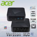 MP24U01 ACER NUC I7 N1502G 13GEN /8GB/500GB Acer Veriton NUC AI Mini PC – Armed With Intel® Core i7-1355U 10-Core CPU Up To 4.6GHz, 8GB DDR4, 512GB PCIe SSD, Gigabit LAN, Triple M.2 Slots, And USB-C Powerhouse Connectivity | BLACK VN1502G-13U5U Acer Veriton NUC Mini Desktop – Intel Core i7-1355U 10-Core, 8GB DDR4 SODIMM, 512GB PCIe SSD, Intel UHD Graphics, HDMI & DP, Dual Gigabit LAN, Triple M.2 Slots, 65W | VN1502G-13U7U