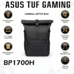 ASUS TUF Gaming BP1700H Tactical Laptop Backpack For 17.3-Inch Notebooks With Water-Repellent Polyester, Roll-Top Closure, Padded Straps, And Multi-Pocket Storage | 90XB05J0-BBP000