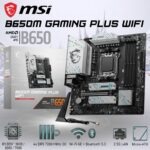 MSI B650M Gaming Plus WiFi Micro-ATX Motherboard With AMD B650 Chipset, 4x DDR5 UDIMM 7200+MHz OC, PCIe 4.0, Dual M.2, Wi-Fi 6E, Bluetooth 5.3, 2.5G LAN , Supports Ryzen 9000/ 8000/ 7000 Series Processors