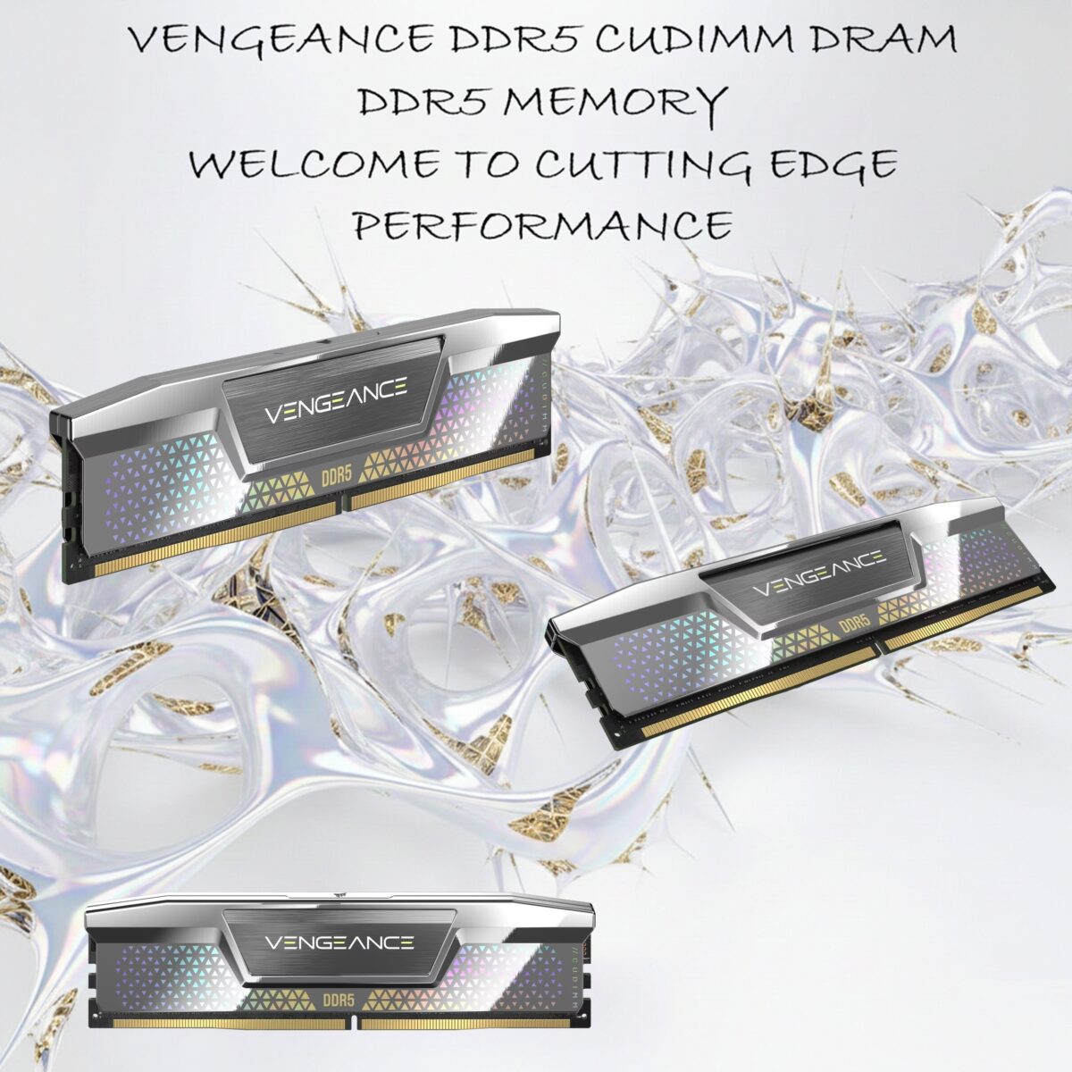 COSRAIR VENGEANCE® 48GB DDR5 CUDIMM RAM Kit ( 2x 24GB ) 7000MT/s , CL36 Low Latency, Aluminum Heatspreader, Intel XMP 3.0 Ready / Optimized for Intel® 800 Series  | Iridescent Chrome ~ CMKC96GX5M4X7000C36