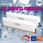 CP2K16G60C36U5W RAM CRUCIAL PRO 32GB (16X2) 6000MHZ CL 36 WHITE DESKTOP Crucial Pro DDR5 32GB RAM Kit (2×16GB) 6000MT/s CL36 1.35V Overclocking Gaming Memory Modules with Intel XMP 3.0 & AMD EXPO, Low-Latency DDR5 OC Memory | WHITE ~ CP2K16G60C36U5W