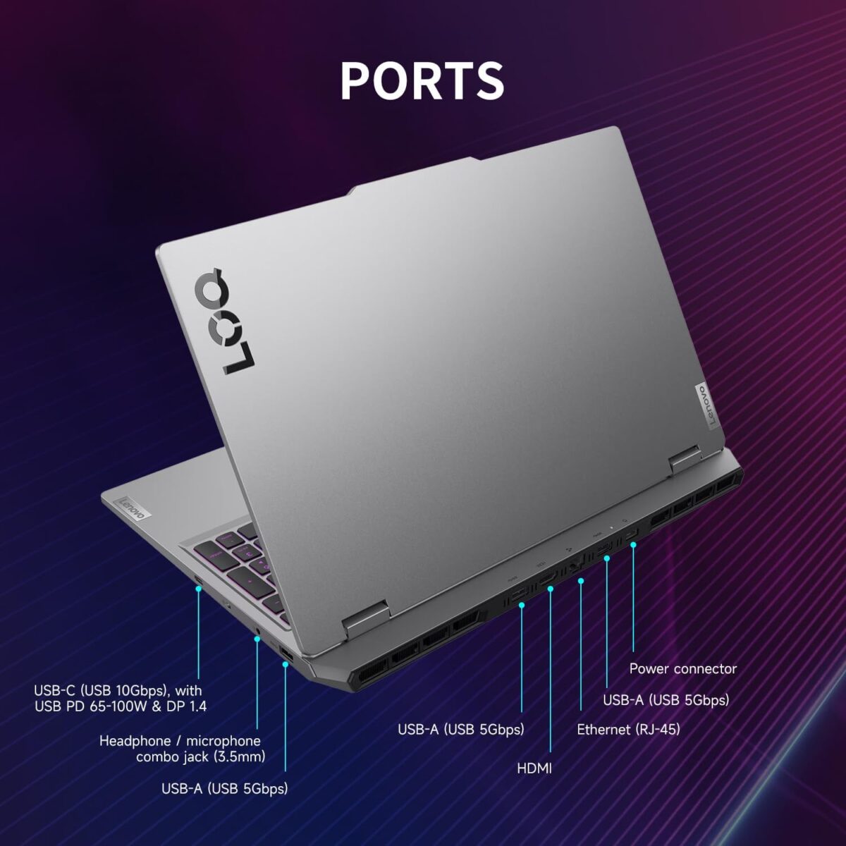 Lenovo LOQ 15IRX10 AI-Powered Gaming Laptop With Intel Core I7-13650HX, RTX 5070 8GB GDDR7, 32GB DDR5-4800, 1TB PCIe 4.0 SSD, 15.6" FHD 144Hz G-SYNC Display, Wi-Fi 6, Luna Grey